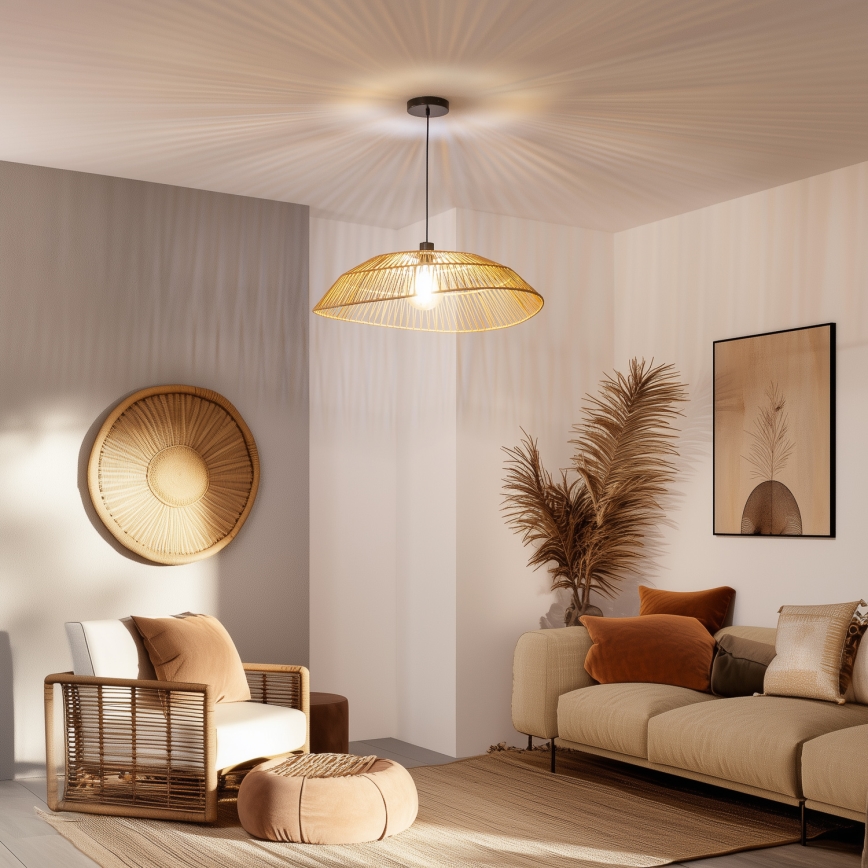 Brilagi - CERIA BOHO LED zsinóros függeszték, 1xE27/40W/230V, átm. 70 cm, barna
