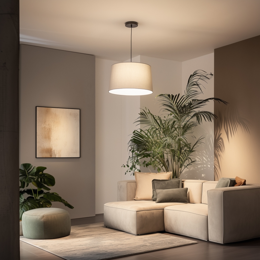 Brilagi - CERIA kábelre függesztett LED csillár, 1xE27/40W/230V, átmérő 45 cm, szürke