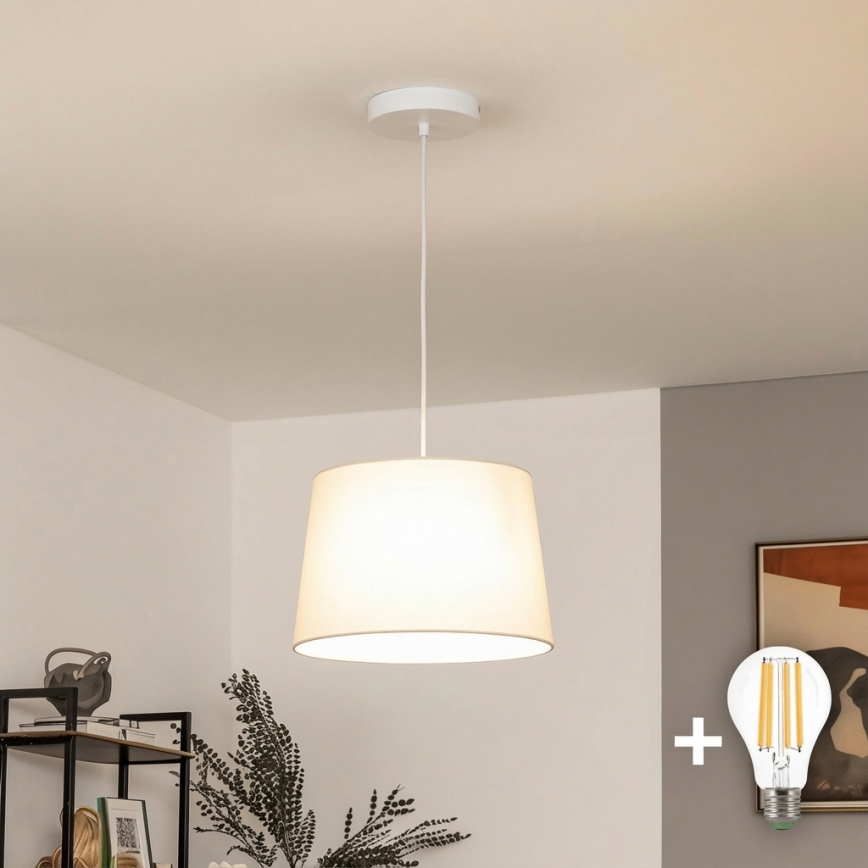 Brilagi - CERIA LED csillár kábelen 1xE27/40W/230V, átmérő 30 cm, bézs