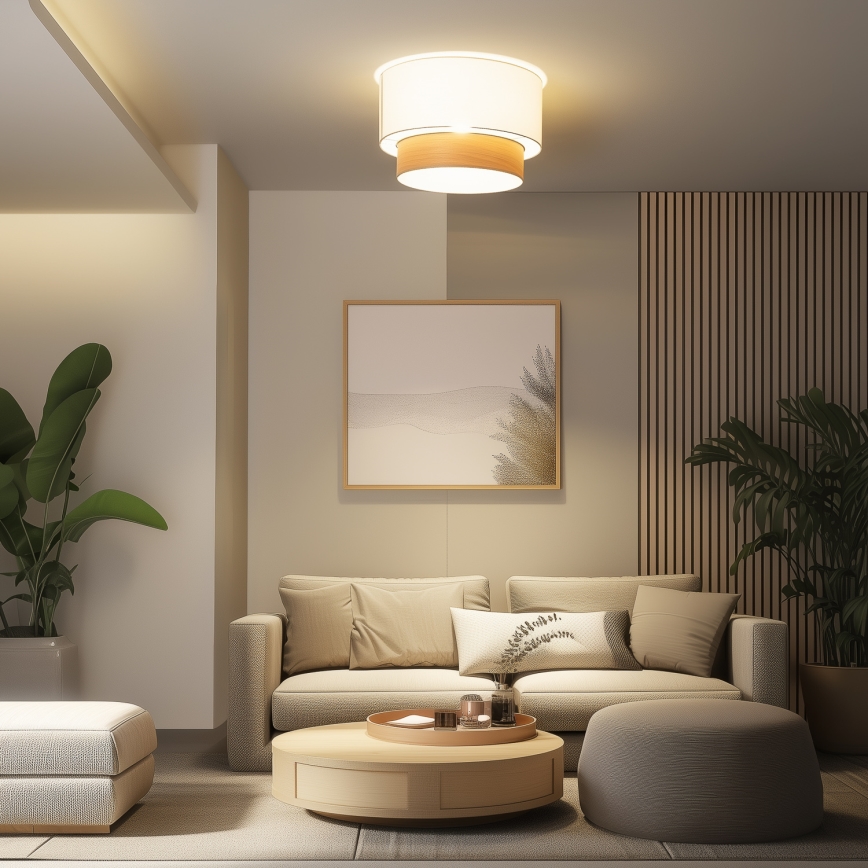 Brilagi - CERIA LED felületre szerelhető csillár 1xE27/40W/230V Ø 50 cm fehér/bézs