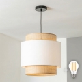 Brilagi - CERIA LED függeszték kábellel 1xE27/40W/230V Ø 30 cm fekete/bézs/fehér