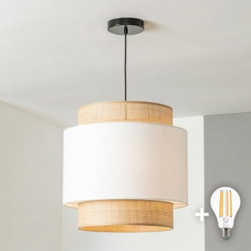 Brilagi - CERIA LED függeszték kábellel 1xE27/40W/230V Ø 30 cm fekete/bézs/fehér