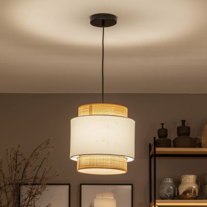 Brilagi - CERIA LED függeszték kábellel 1xE27/40W/230V Ø 30 cm fekete/bézs/fehér