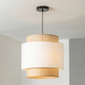 Brilagi - CERIA LED kábeles függeszték 1xE27/40W/230V Ø 40 cm fekete/bézs/fehér