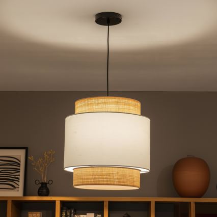 Brilagi - CERIA LED kábeles függeszték 1xE27/40W/230V Ø 40 cm fekete/bézs/fehér