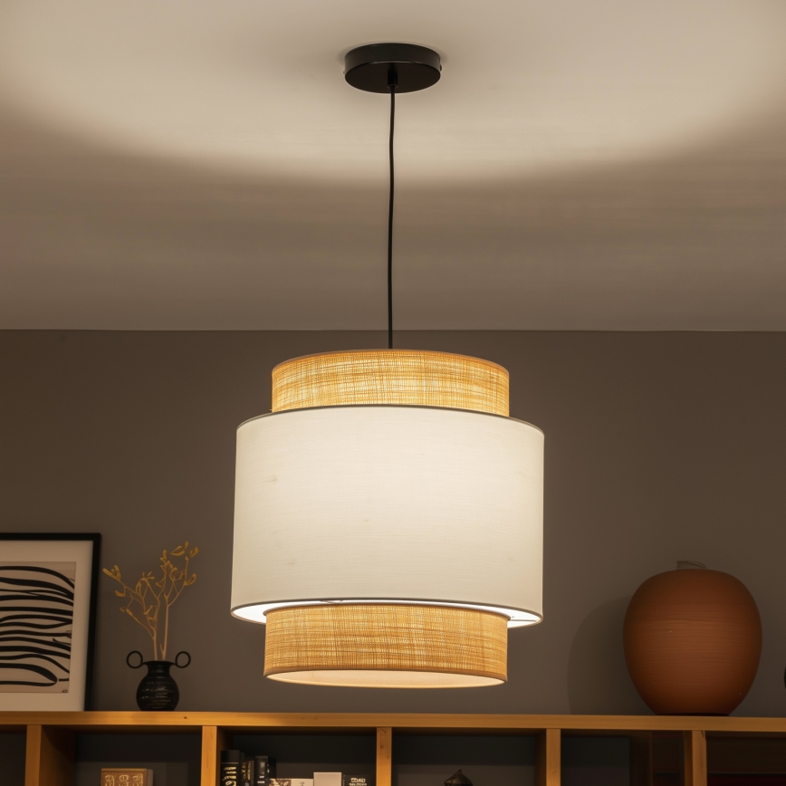 Brilagi - CERIA LED kábeles függeszték 1xE27/40W/230V Ø 40 cm fekete/bézs/fehér