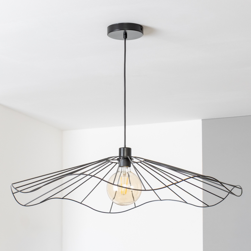 Brilagi - CERIA WIRE LED csillár, drótkábeles függesztéssel, 1xE27/40W/230V, átmérő 80 cm, fekete
