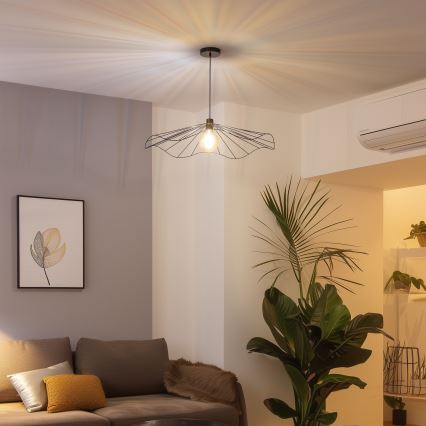 Brilagi - CERIA WIRE LED csillár, drótkábeles függesztéssel, 1xE27/40W/230V, átmérő 80 cm, fekete
