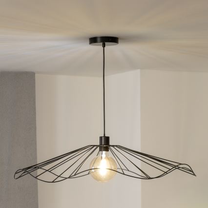 Brilagi - CERIA WIRE LED csillár, drótkábeles függesztéssel, 1xE27/40W/230V, átmérő 80 cm, fekete