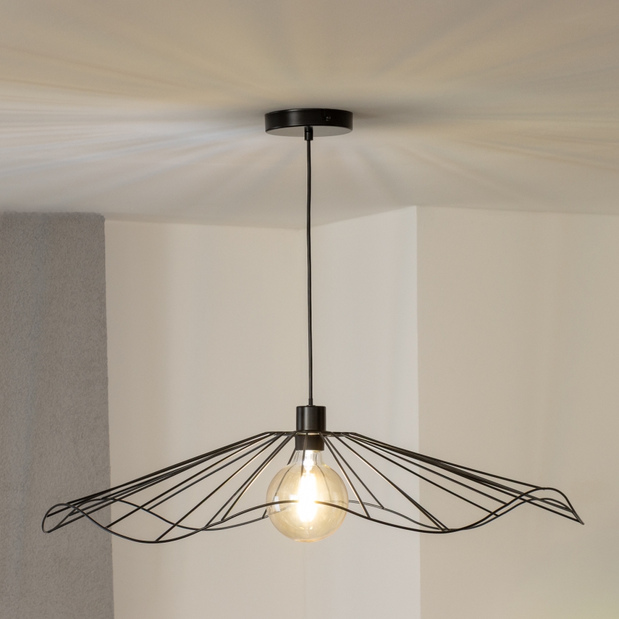Brilagi - CERIA WIRE LED csillár, drótkábeles függesztéssel, 1xE27/40W/230V, átmérő 80 cm, fekete