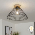 BRILAGI - CERIA WIRE LED felületre szerelhető csillár 1xE27/40W/230V átm. 45 cm fekete/tölgy