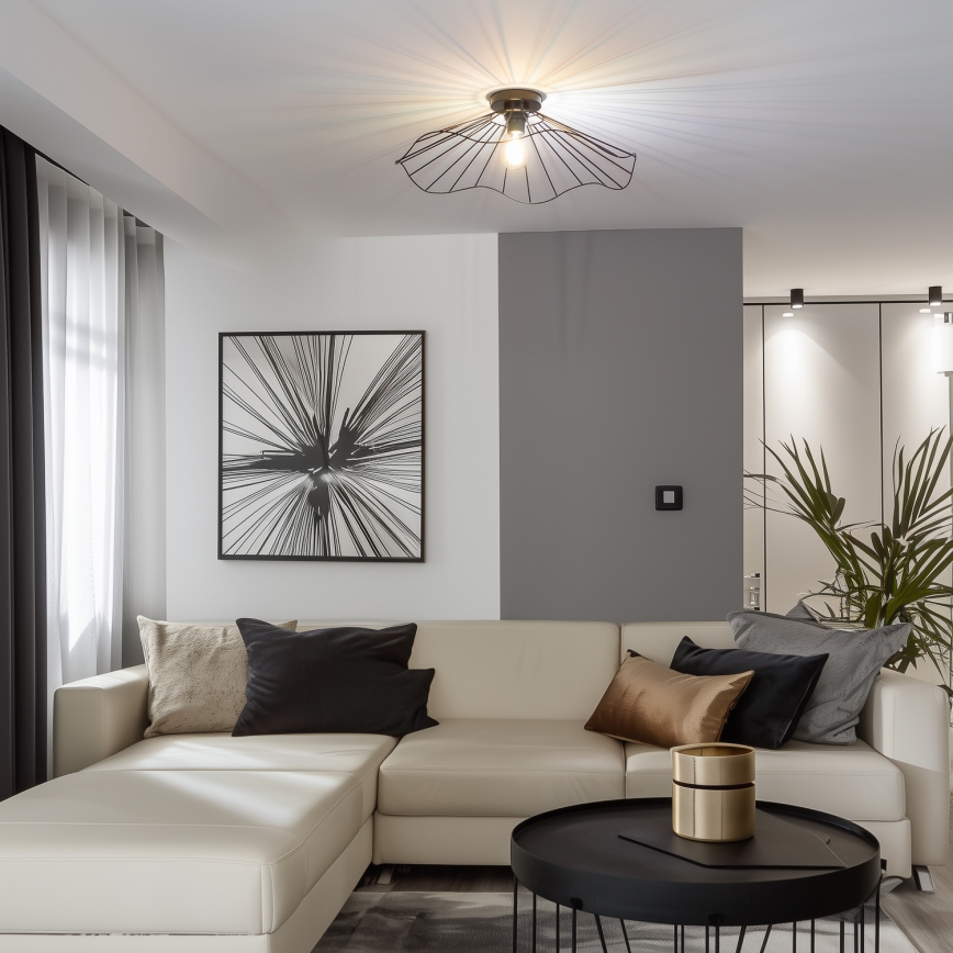 Brilagi - CERIA WIRE LED felületre szerelhető csillár 1xE27/40W/230V, átmérő 60 cm, fekete