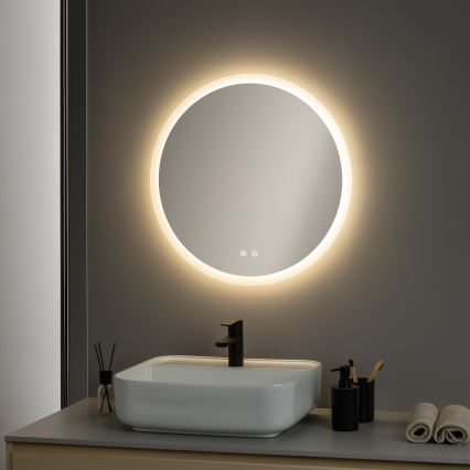 Brilagi - LED fürdőszobai fűtött tükör CLARA ECO LED/12W/230V átm. 60 cm IP44 CRI 90 fényerőszabályozható + CCT