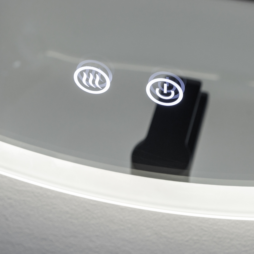 Brilagi - LED fürdőszobai fűtött tükör CLARA ECO LED/12W/230V átm. 60 cm IP44 CRI 90 fényerőszabályozható + CCT