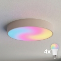 BRILAGI - CLARE LED RGBW fényerőszabályozható mennyezeti lámpatest 4xE27/12W/230V 2700–6500K átm. 50 cm Wi‑Fi bézs