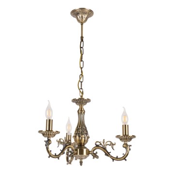 Brilagi - CLASSIC láncos csillár 3xE14/10W/230V, réz