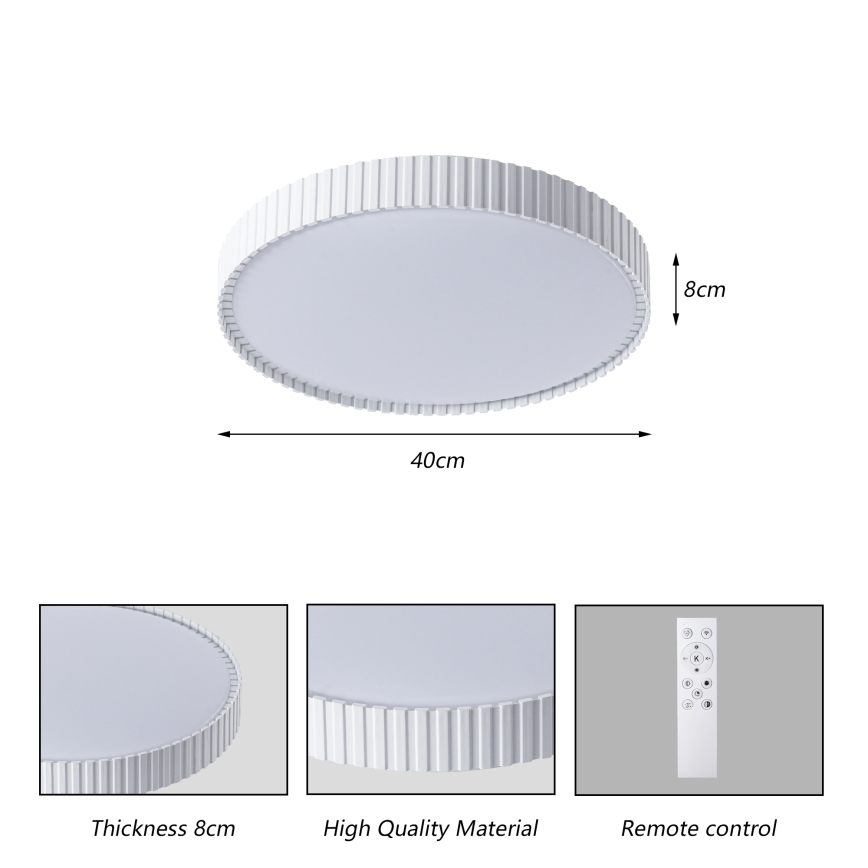 Brilagi - LED fényerőszabályozható mennyezeti lámpa CORVO LED/54W/230V 3000–6000 K fehér átm. 40 cm + távirányító