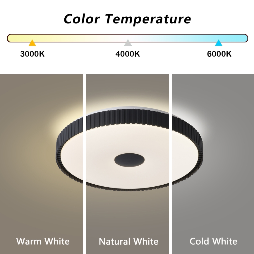BRILAGI - Fényerőszabályozható mennyezeti lámpatest CORVO LED/72W/230V 3000-6000K fekete, átm. 50 cm + távirányítóval