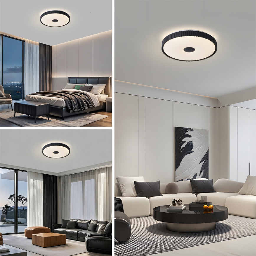 BRILAGI - Fényerőszabályozható mennyezeti lámpatest CORVO LED/72W/230V 3000-6000K fekete, átm. 50 cm + távirányítóval
