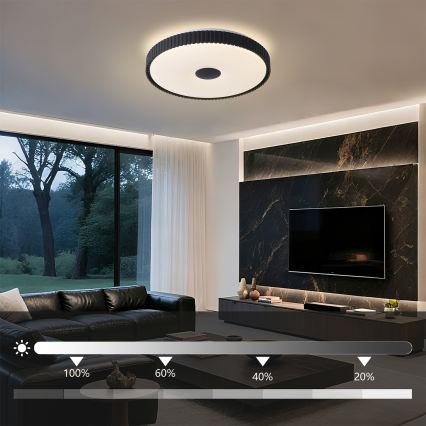 BRILAGI - Fényerőszabályozható mennyezeti lámpatest CORVO LED/72W/230V 3000-6000K fekete, átm. 50 cm + távirányítóval