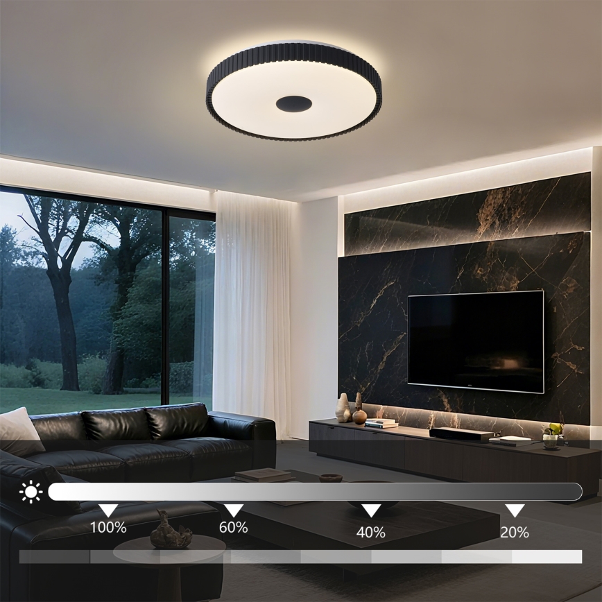 BRILAGI - Fényerőszabályozható mennyezeti lámpatest CORVO LED/72W/230V 3000-6000K fekete, átm. 50 cm + távirányítóval