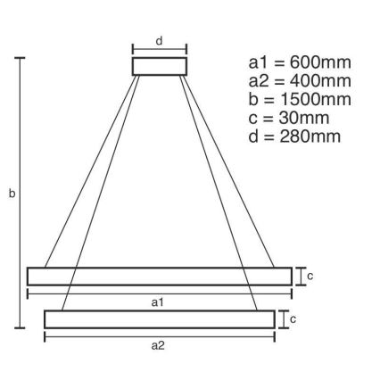 Brilagi - Dimmelhető LED kábeles csillár COSMOWAVE LED/115W/230V 3000-6500K + távirányító