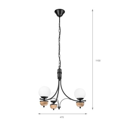 Brilagi - COTTAGE LED láncos csillár 3xG9/40W/230V tölgy/fehér