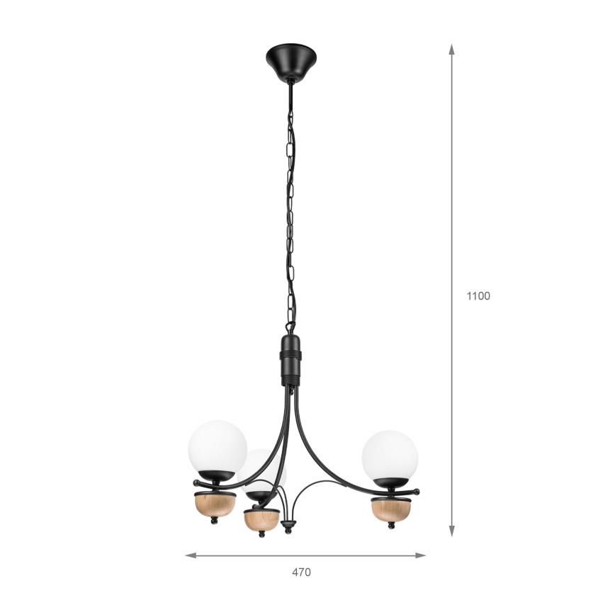 Brilagi - COTTAGE LED láncos csillár 3xG9/40W/230V tölgy/fehér