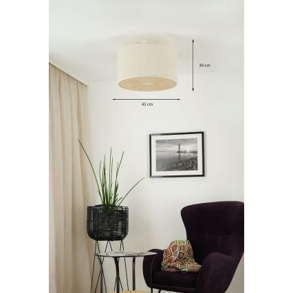 Brilagi - Mennyezeti lámpa COUNTRY ROLLER 1xE27/15W/230V átm. 45 cm krémszínű