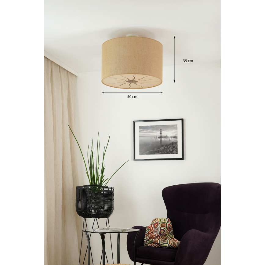 Brilagi - Mennyezeti lámpa COUNTRY ROLLER 1xE27/15W/230V átm. 50 cm bézs