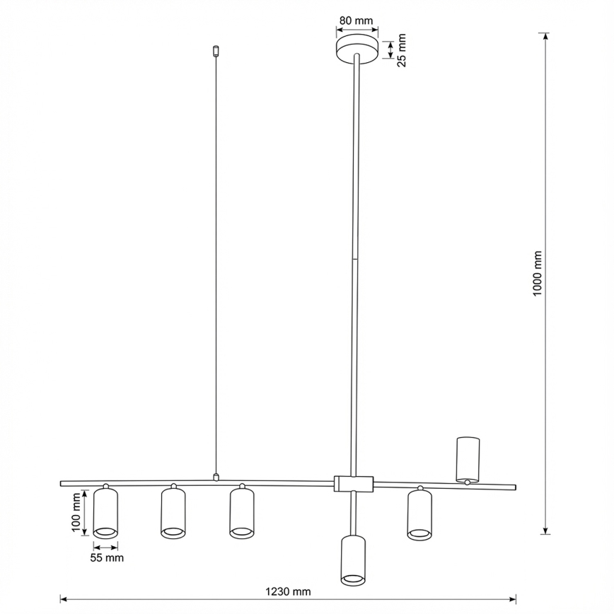 Brilagi - CRANE kábeles csillár 6xGU10/30W/230V bézs