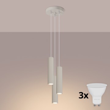 Brilagi - CRESTO LED függeszték kábelen 3xGU10/10W/230V krémszínű