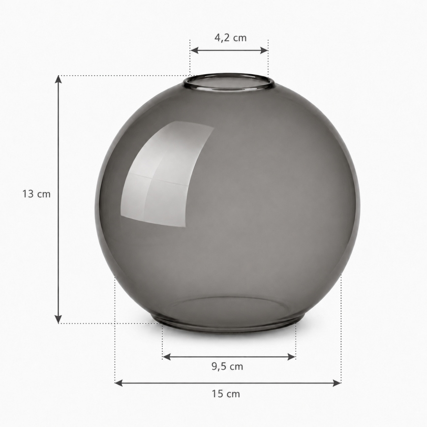 Brilagi - Csereüveg a DIOR E27 csillárhoz, átm. 15 cm, füstszürke