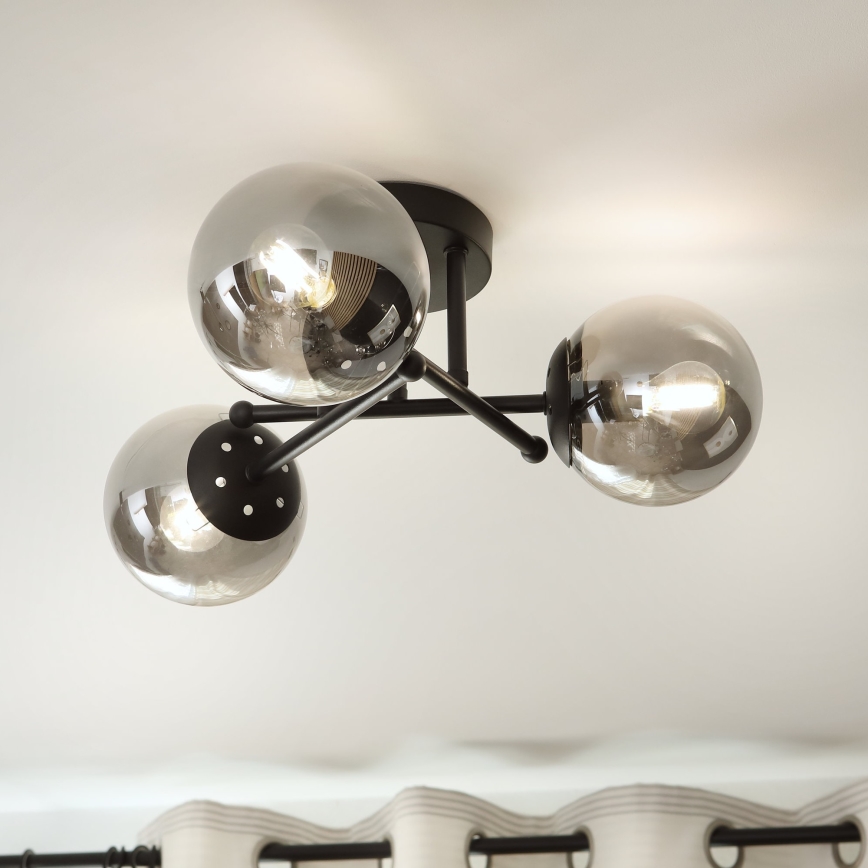 Brilagi - Csereüveg a MALIVA E14 csillárhoz és lámpához, átmérő 13 cm, füstszínű