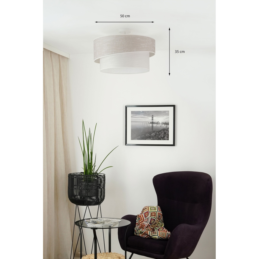 Brilagi - Csillár DOVER SHINE 1xE27/15W/230V átm. 50 cm szürke/krémes