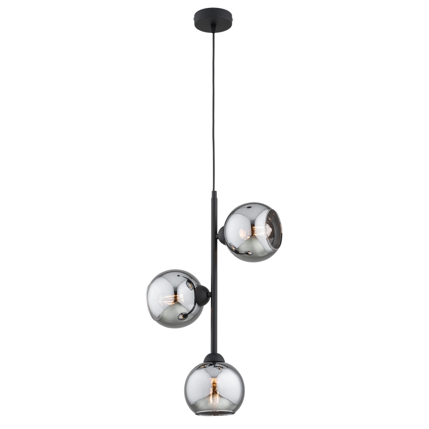 Brilagi - Csillár kábellel DIOR 3xE27/60W/230V fekete/füstszürke