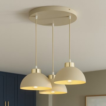 Brilagi - Csillár kábellel MOON 3xE27/60W/230V bézs/arany
