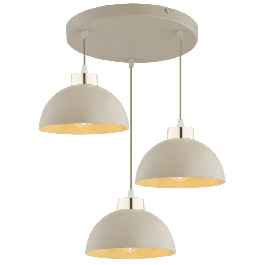 Brilagi - Csillár kábellel MOON 3xE27/60W/230V bézs/arany