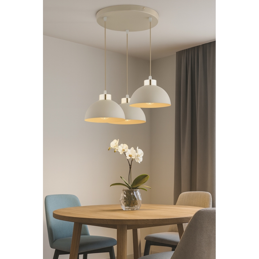 Brilagi - Csillár kábellel MOON 3xE27/60W/230V bézs/arany