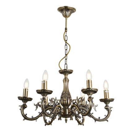 Brilagi - Csillár láncon CLASSIC 6xE14/60W/230V réz