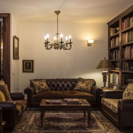 Brilagi - Csillár láncon CLASSIC 6xE14/60W/230V réz