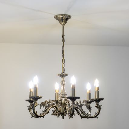 Brilagi - Csillár láncon CLASSIC 6xE14/60W/230V réz