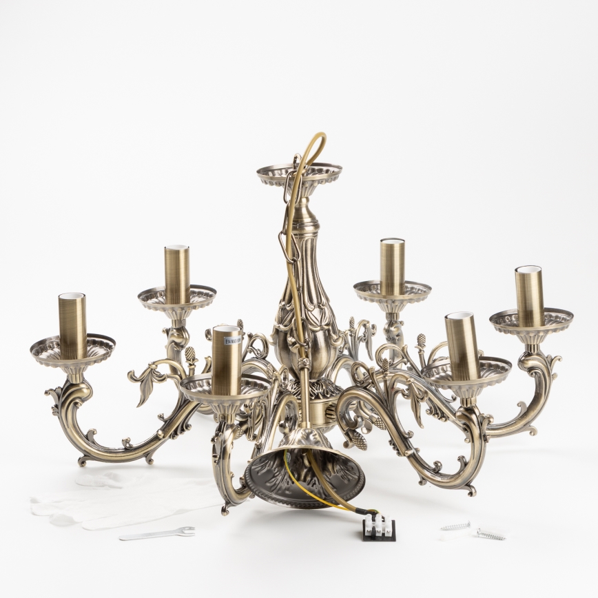 Brilagi - Csillár láncon CLASSIC 6xE14/60W/230V réz