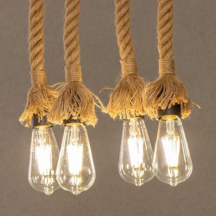 Brilagi - Csillár láncon KOS 4xE27/60W/230V bükkfa