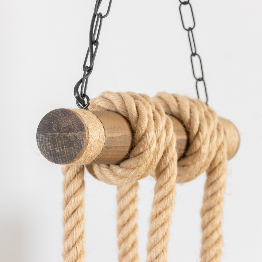 Brilagi - Csillár láncon KOS 4xE27/60W/230V bükkfa