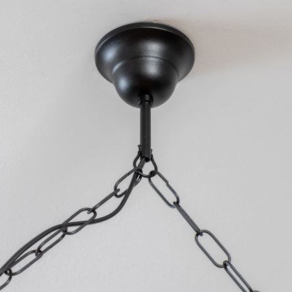 Brilagi - Csillár láncon KOS 6xE27/60W/230V bükkfa