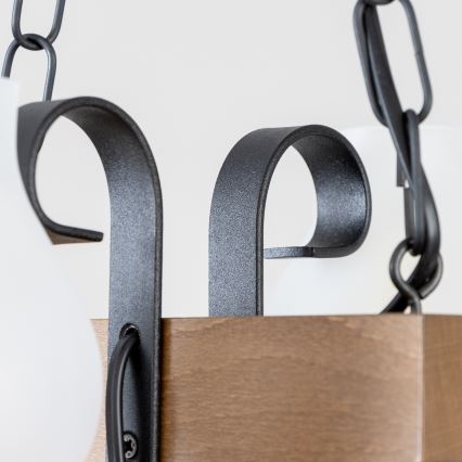 Brilagi - Csillár láncon QUEEN 2xE14/40W/230V bükkfa/dió