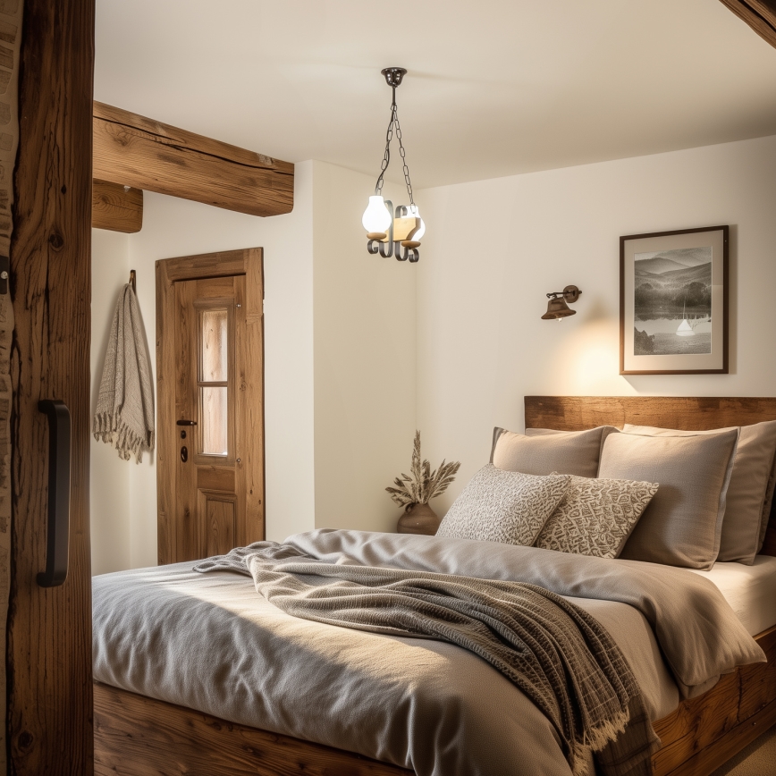 Brilagi - Csillár láncon QUEEN 2xE14/40W/230V bükkfa