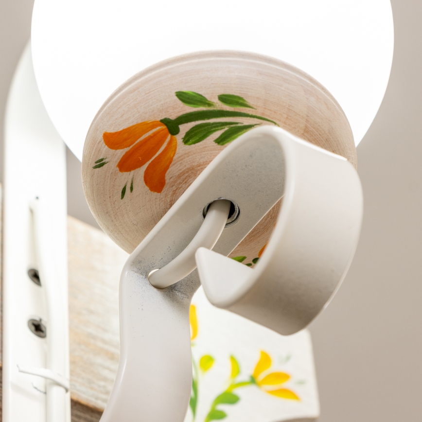 Brilagi - Csillár láncon QUEEN 2xE14/40W/230V bükkfa/krémes