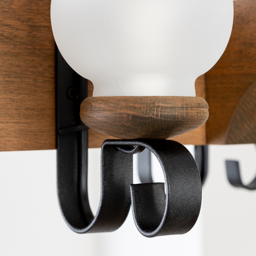 Brilagi - Csillár láncon QUEEN 4xE14/40W/230V bükkfa